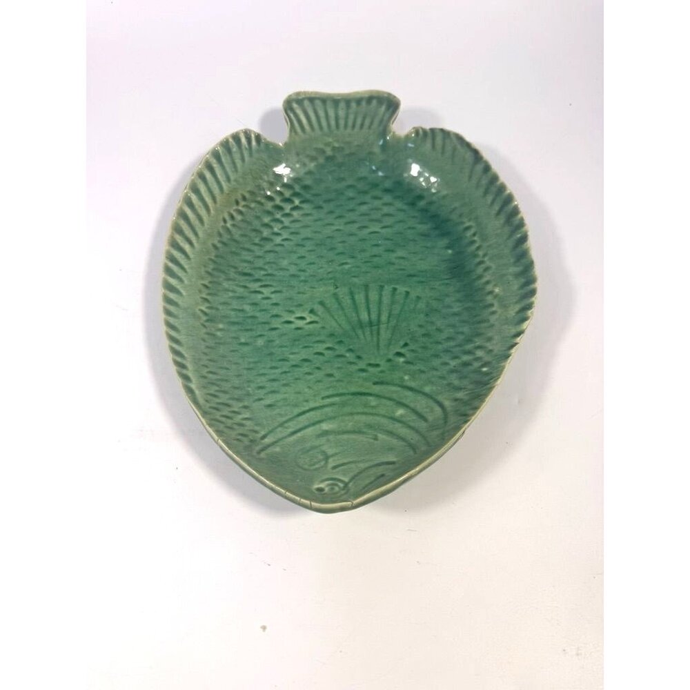 Pottery Fish Platter Plate French Style Majolica Vintage Gallery Wall Serving Pi - Picture 12 of 16